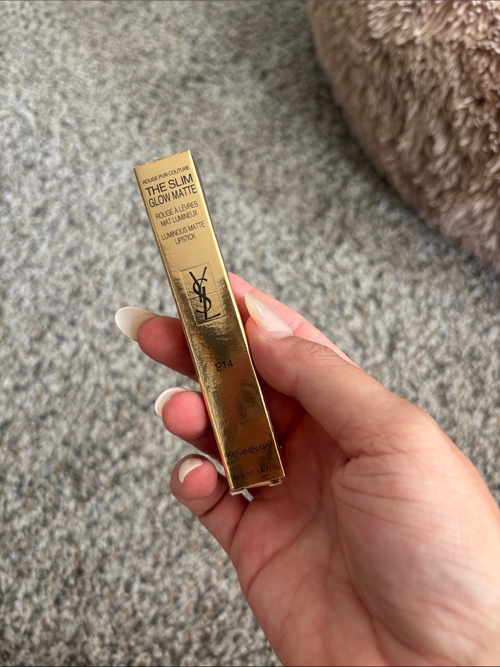 Yves Saint Laurent The Slim Glow Matte Lipstick - Gold Packaging